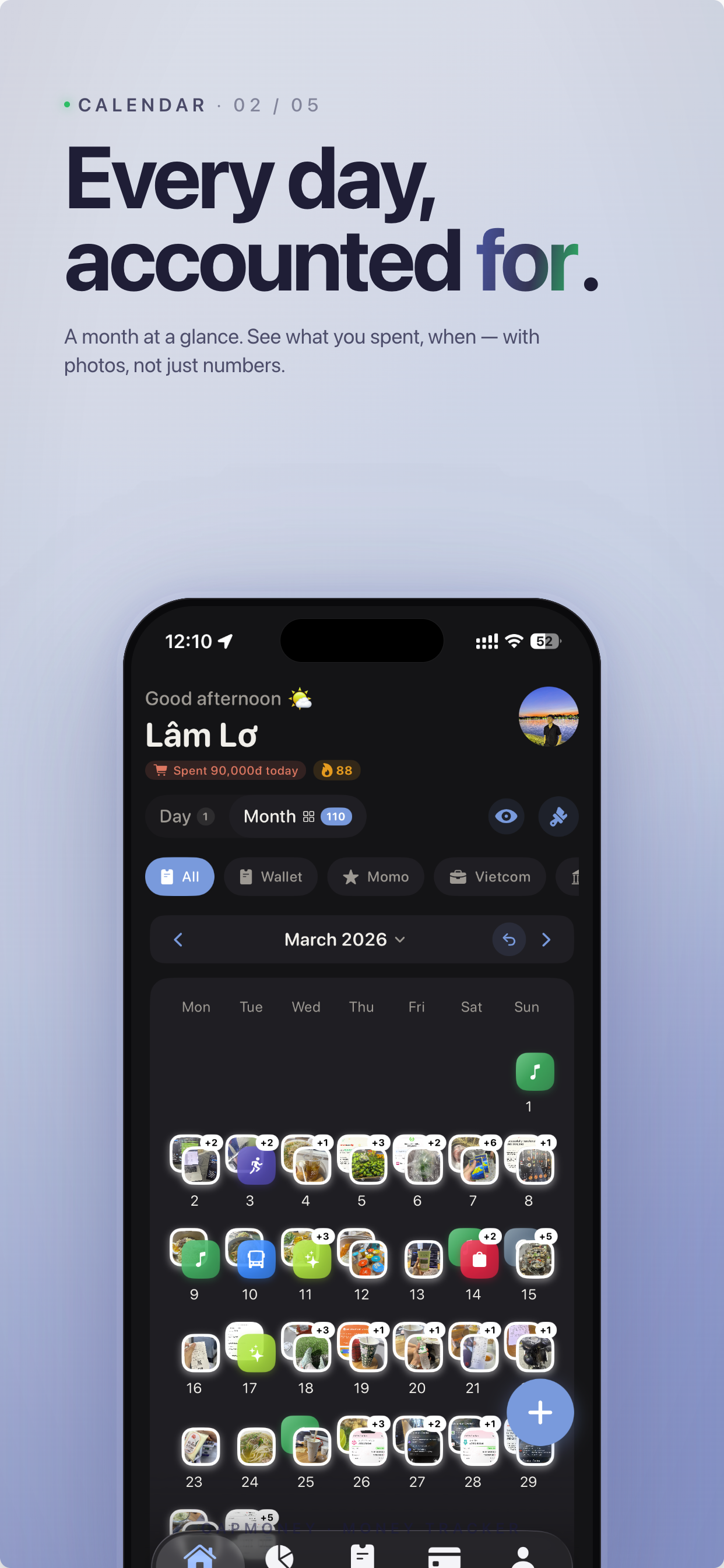 CapMoney — Lịch thu chi